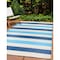 World Rug Gallery Contemporary Stripe Reversible Recycled Plastic 3' X 5' Blue Outdoor Rug 6070BLUE3X5 - alternate 1